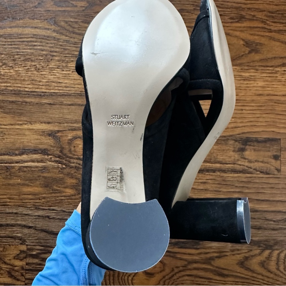 Stuart Weitzman Black Suede Mules - Picture 8 of 16